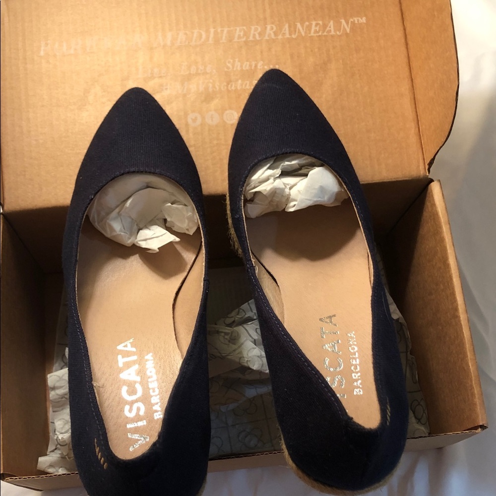 VISCATA Barcelona Navy Espadrille Flats